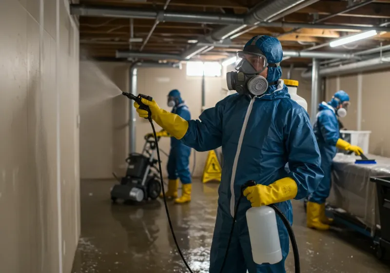 Basement Sanitization and Antimicrobial Treatment process in Oak Island, NC