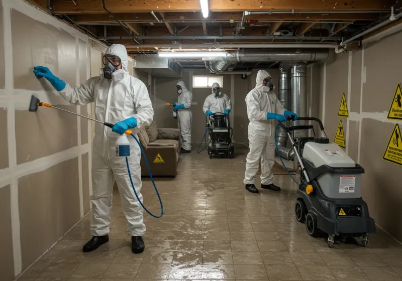 Basement Moisture Removal and Structural Drying process in Oak Island, NC